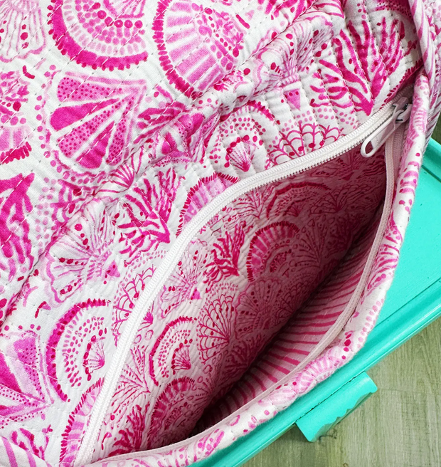Quilted Weekender Duffle Bag |  Pink Shell