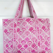 Quilted Tote | Pink Shell