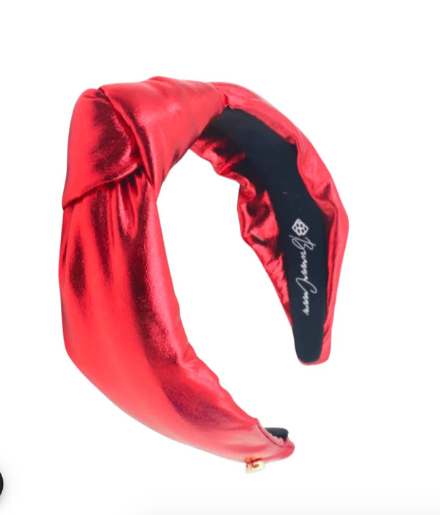 Red Puff Metallic Knotted Headband
