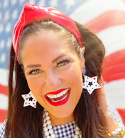 Red Puff Metallic Knotted Headband