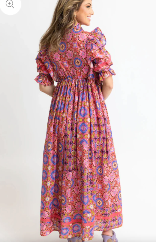 Kaleidoscope Eyelet Maxi Dress