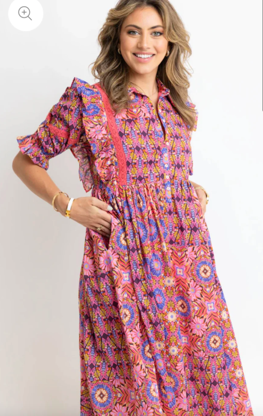 Kaleidoscope Eyelet Maxi Dress