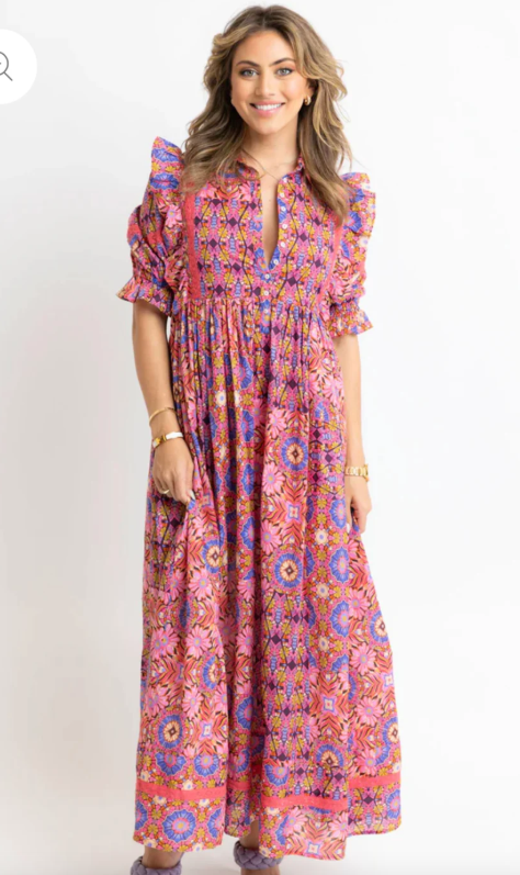 Kaleidoscope Eyelet Maxi Dress