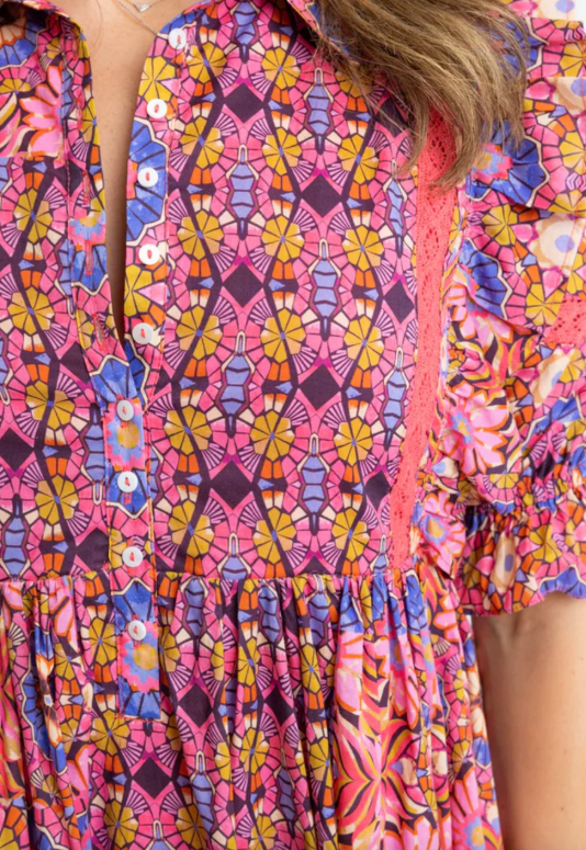 Kaleidoscope Eyelet Maxi Dress