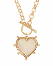Opal Heart Toggle Necklace