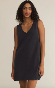 Sloane V-Neck Mini Dress | True Black
