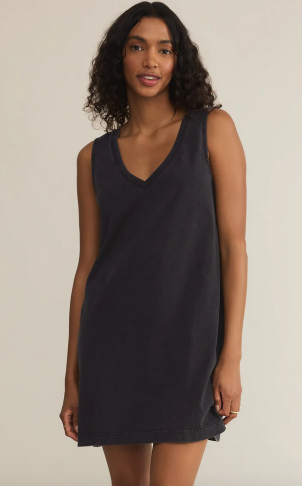 Sloane V-Neck Mini Dress | True Black