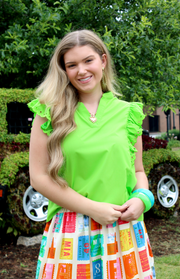 Just Beachy Lime Scallop Top