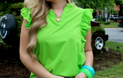 Just Beachy Lime Scallop Top