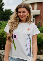 Fishing Pole Sequin Fishing Tee