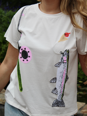 Fishing Pole Sequin Fishing Tee