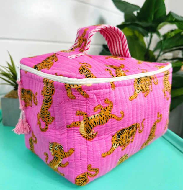 Travel Toiletry Case | Pink Tigers
