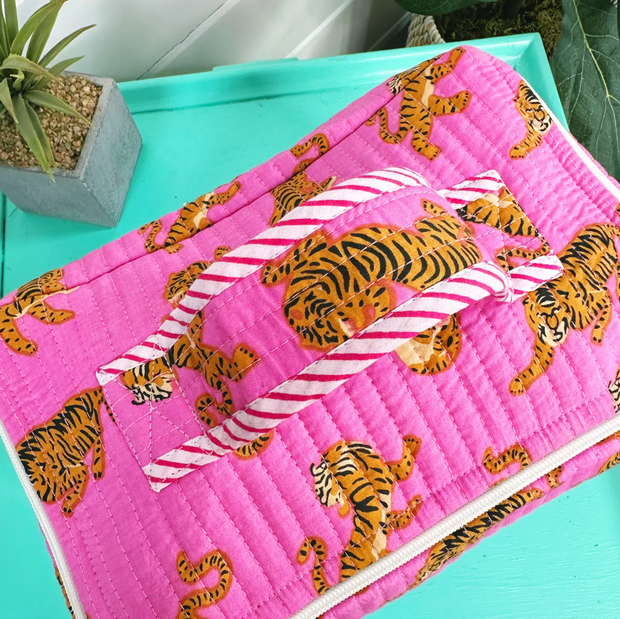 Travel Toiletry Case | Pink Tigers