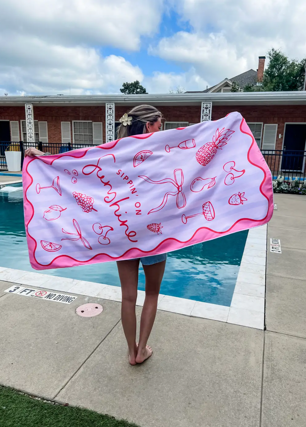 6/14 PREORDER :: Sippin on Sunshine | Quick Dry Towel