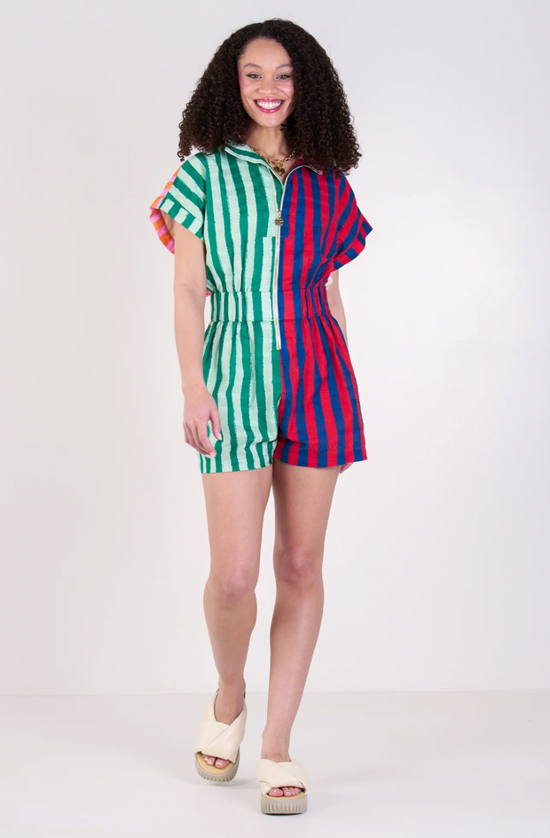 Poppy Romper | Stripe Mix