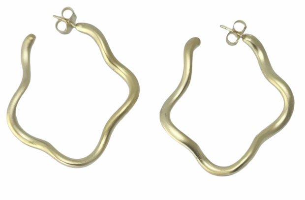 Wiggle Wiggle Hoop | Brushed Gold