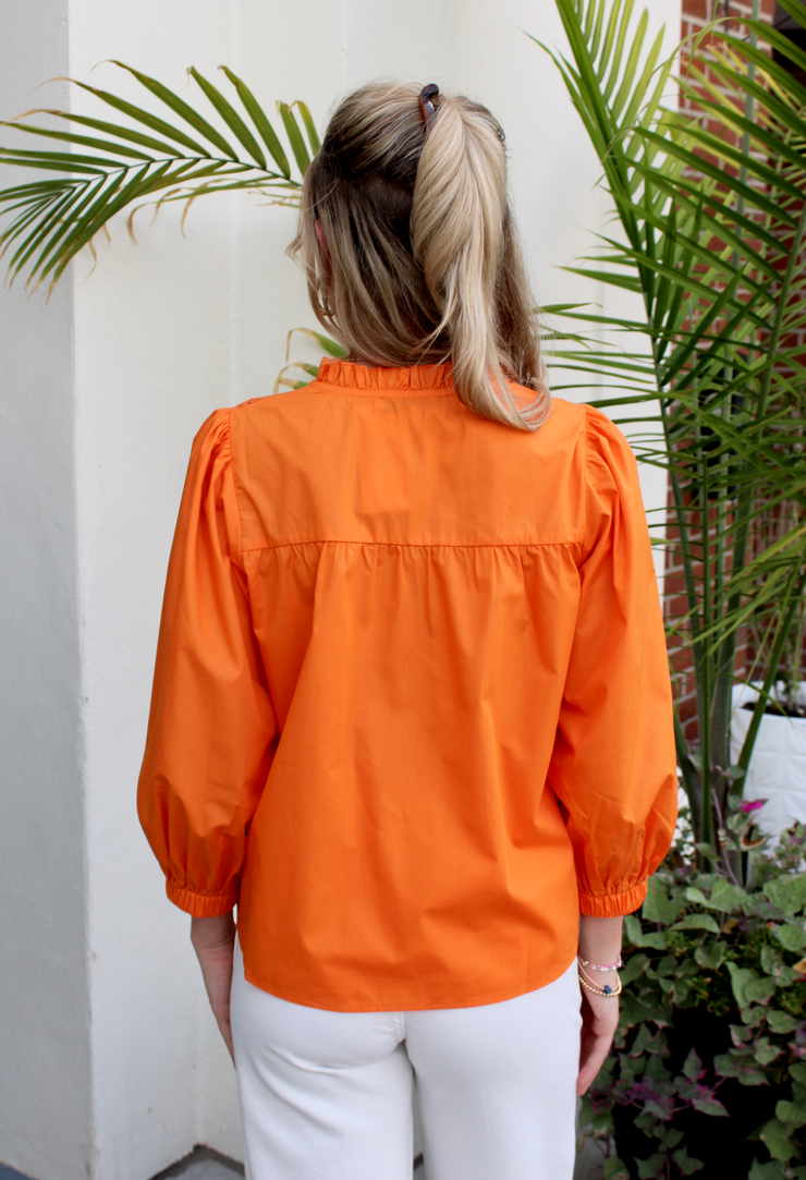 Lace Patch Top | Orange