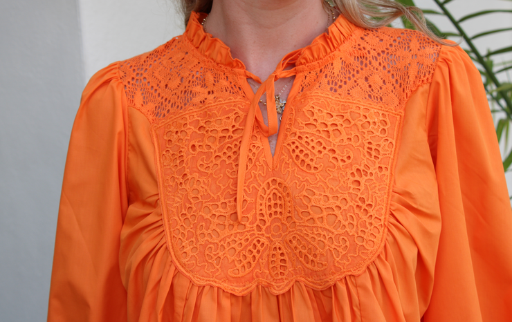 Lace Patch Top | Orange