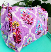Quilted Cosmetic Bag | Purple Wildflower