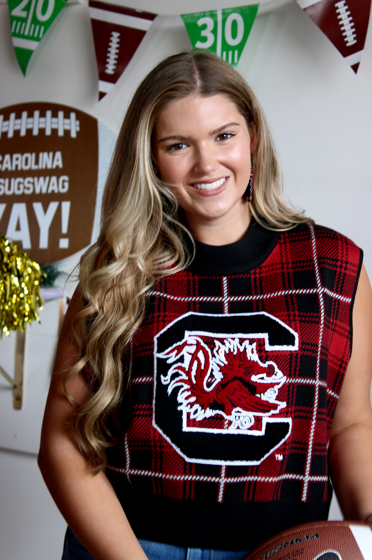 South Carolina Plaid Mascot Sweater Tank