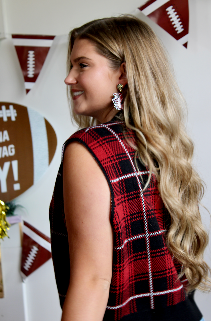 South Carolina Plaid Mascot Sweater Tank