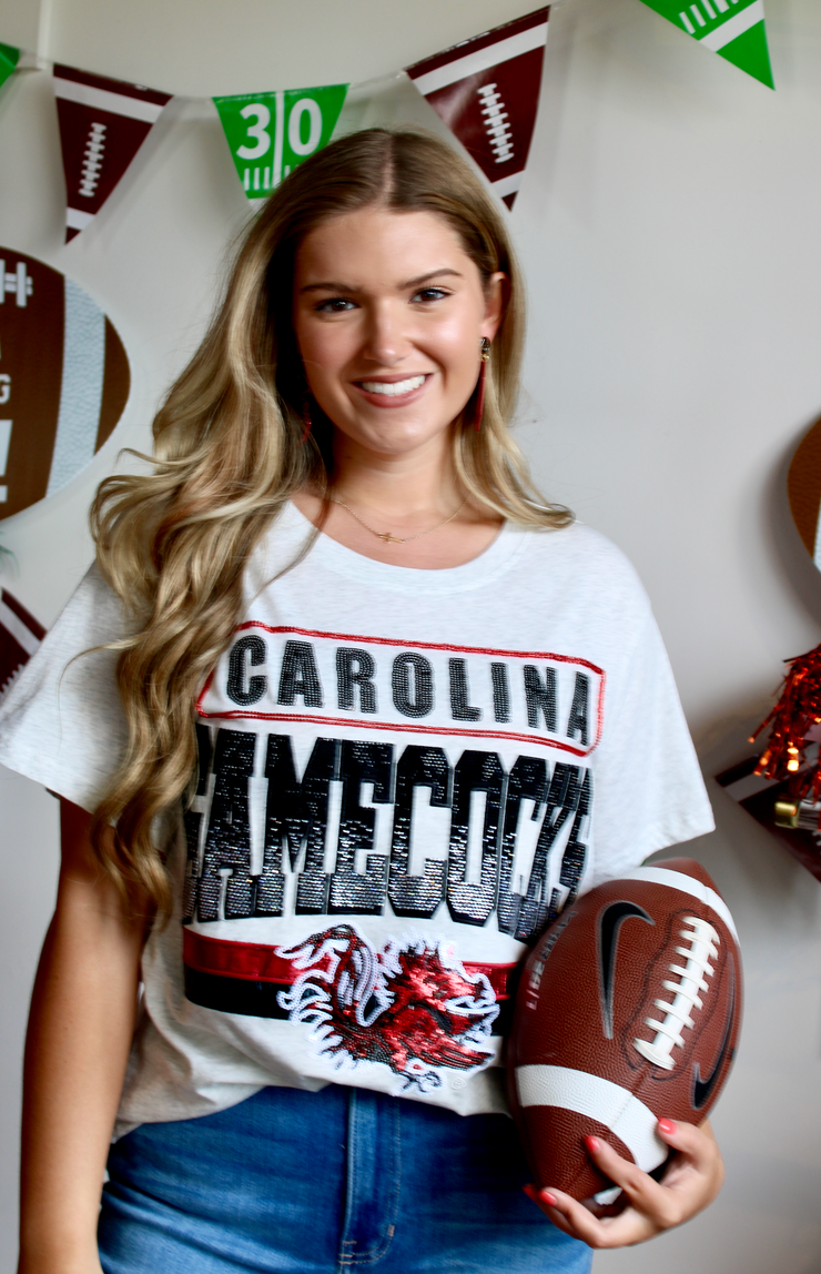 Grey Carolina Gamecocks Vintage Tee