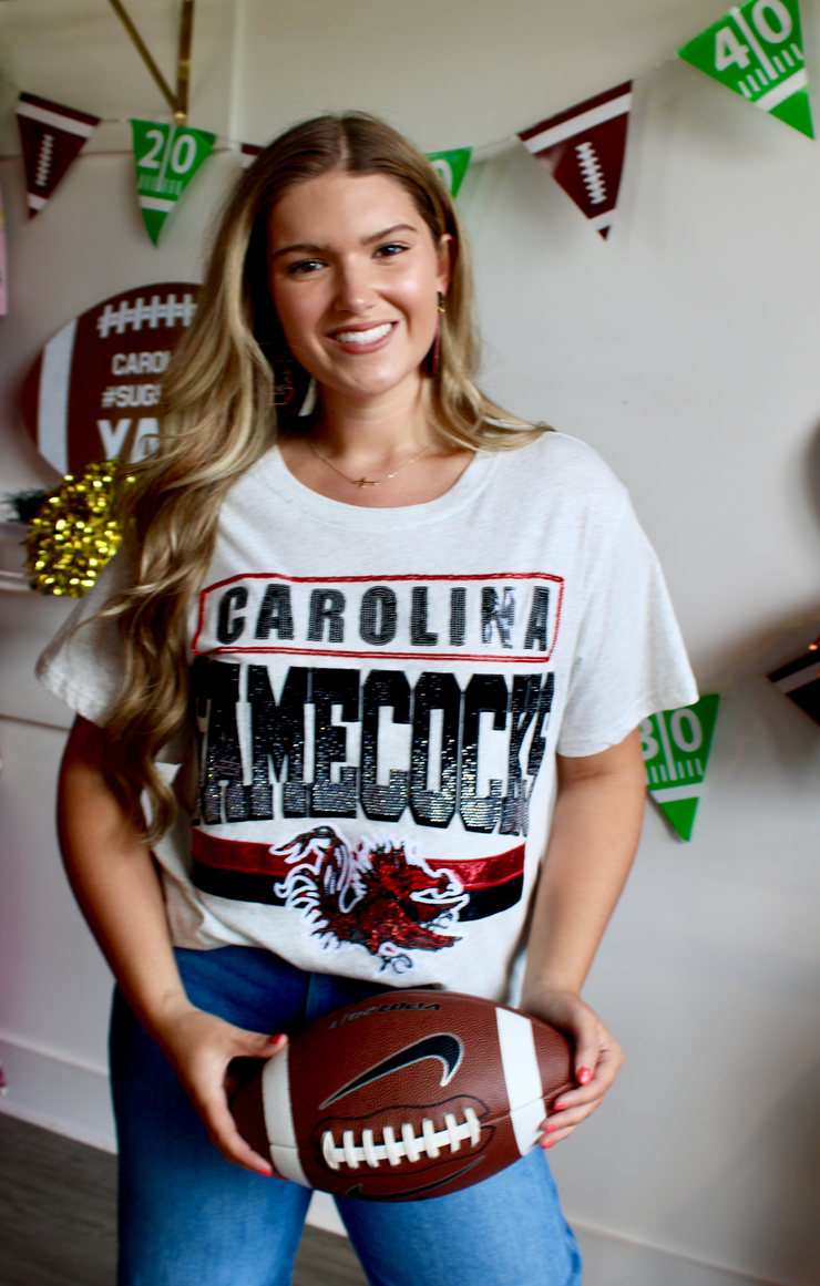 Grey Carolina Gamecocks Vintage Tee