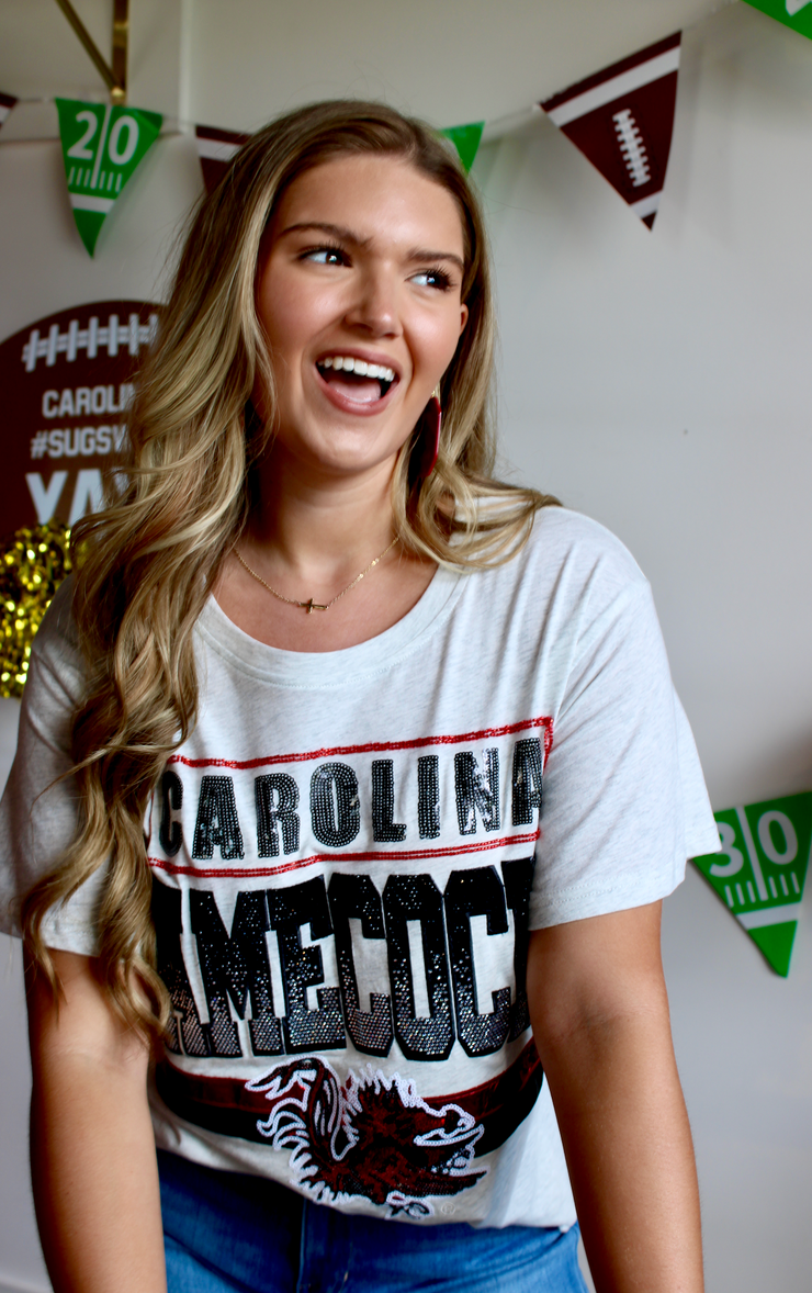Grey Carolina Gamecocks Vintage Tee