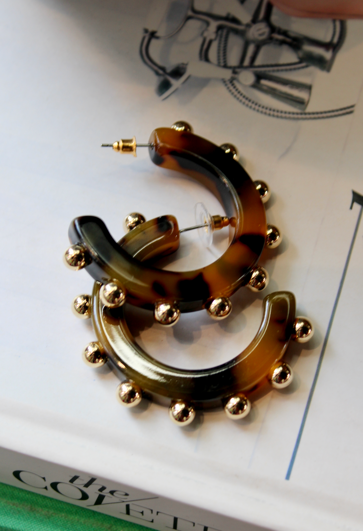 Tortoise Stud Hoop