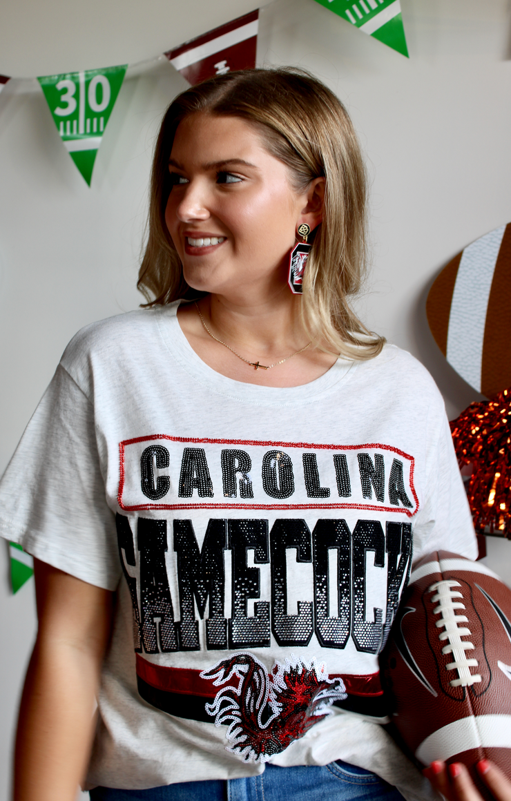 Grey Carolina Gamecocks Vintage Tee