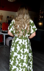 Montana Geo Dress | Olive