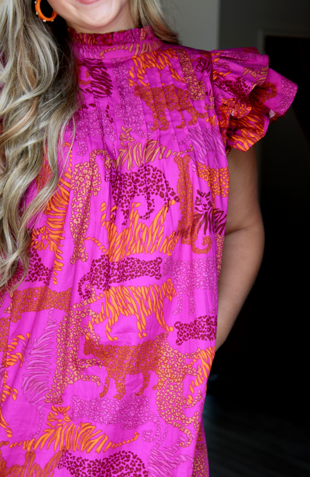 Wild at Heart Flutter Sleeve Dress