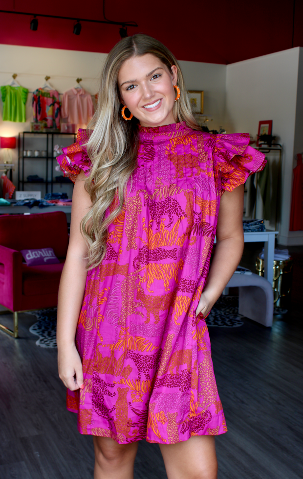 Wild at Heart Flutter Sleeve Dress