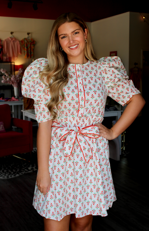 Cotswold Floral Trim Belted Dress