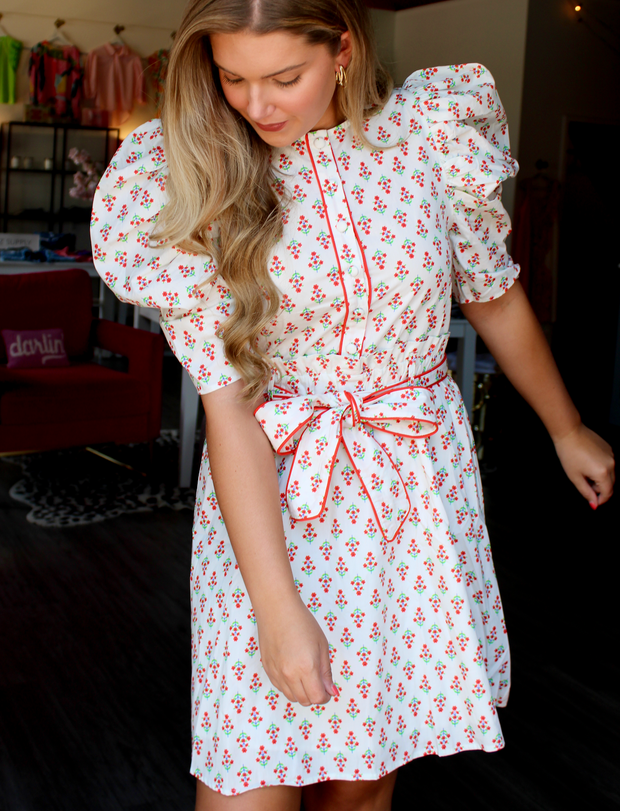 Cotswold Floral Trim Belted Dress