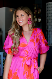 Dainty Floral Earring | Pink
