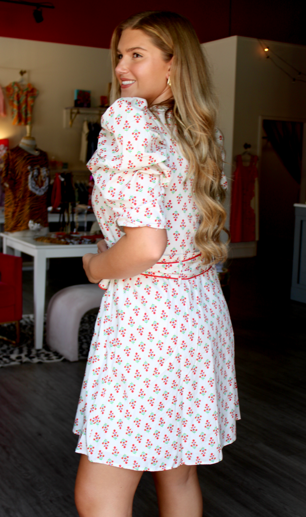 Cotswold Floral Trim Belted Dress