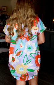 Punchy Floral Shirt Dress