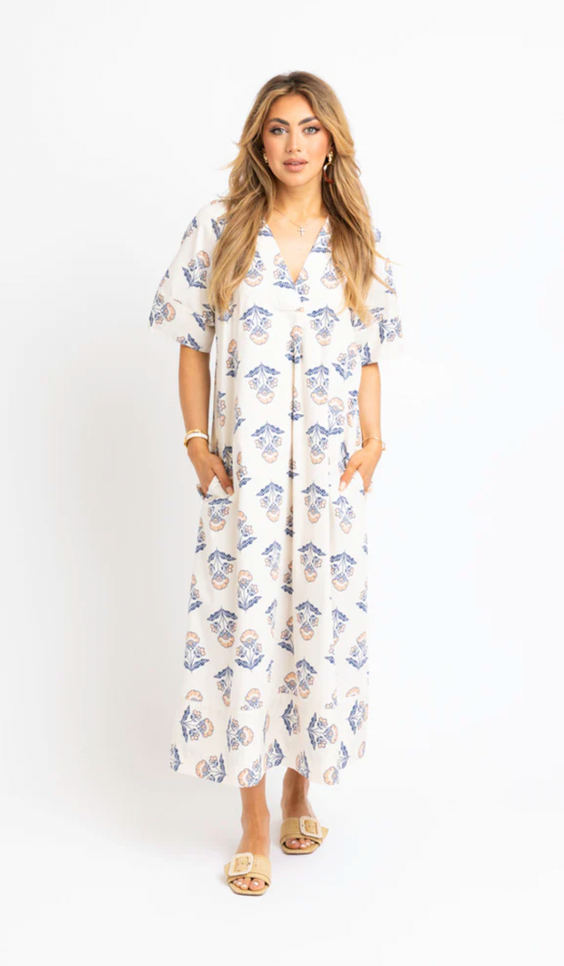 Vintage Block Print Maxi