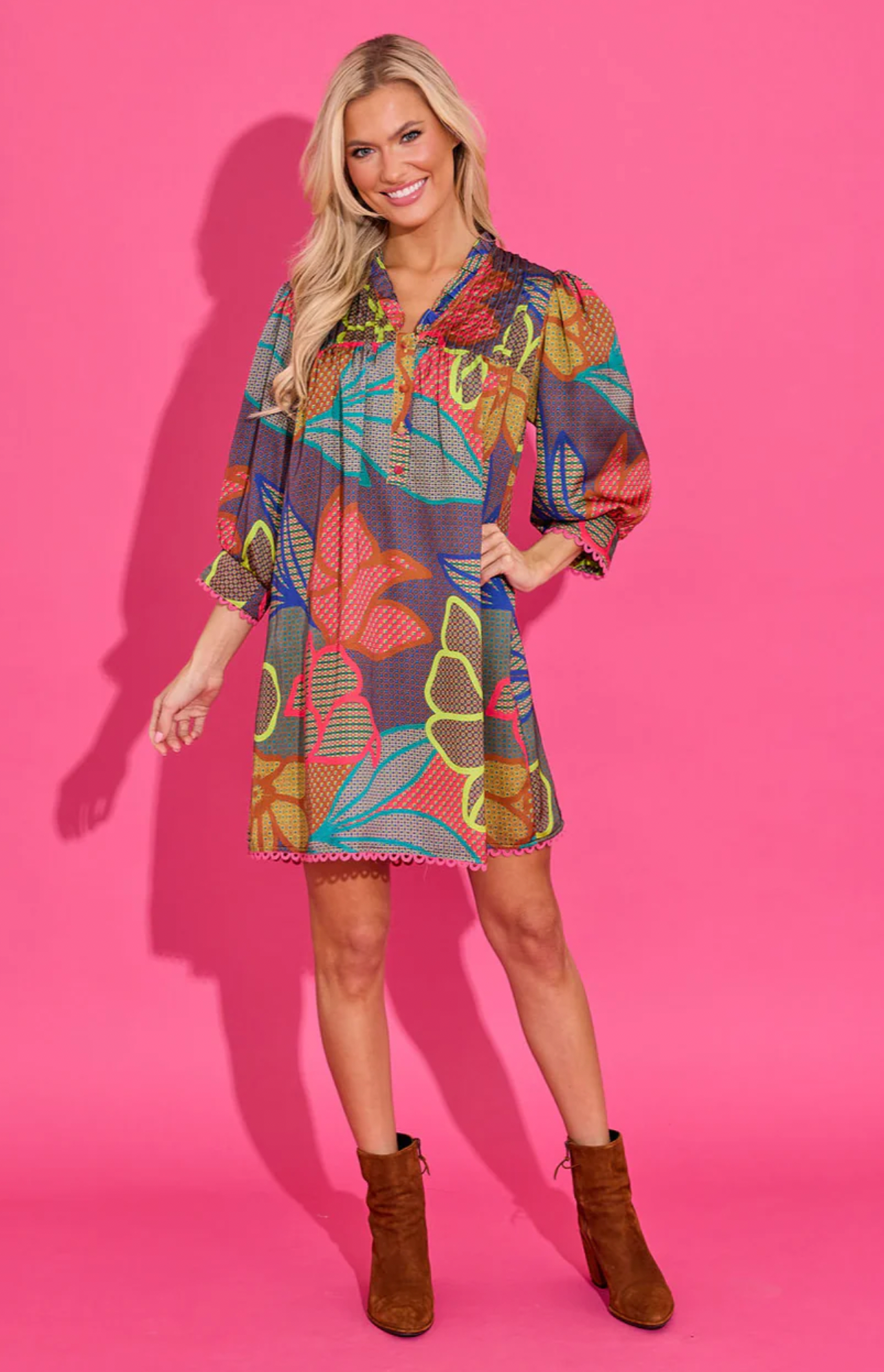 Lori Dress | Geo Floral - M