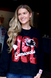 Licensed Metallic Word Icon Sweatshirt | Carolina