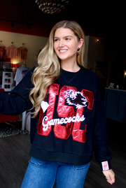 Licensed Metallic Word Icon Sweatshirt | Carolina