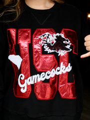 Licensed Metallic Word Icon Sweatshirt | Carolina