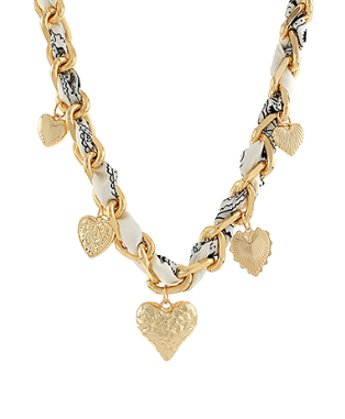 Ivory Hearts Scarf Necklace
