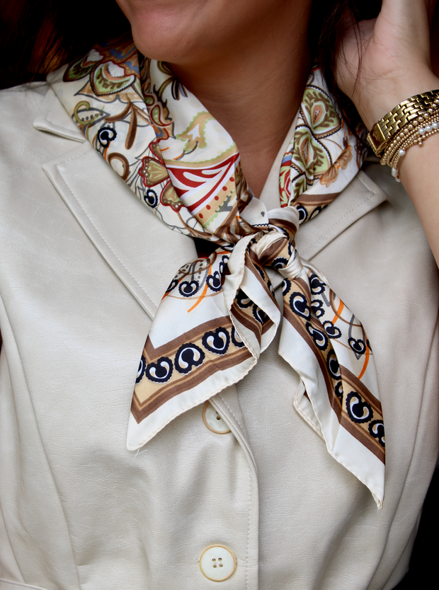 Round Here Scarf | Ivory Peacock Paisley