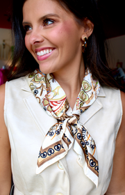 Round Here Scarf | Ivory Peacock Paisley