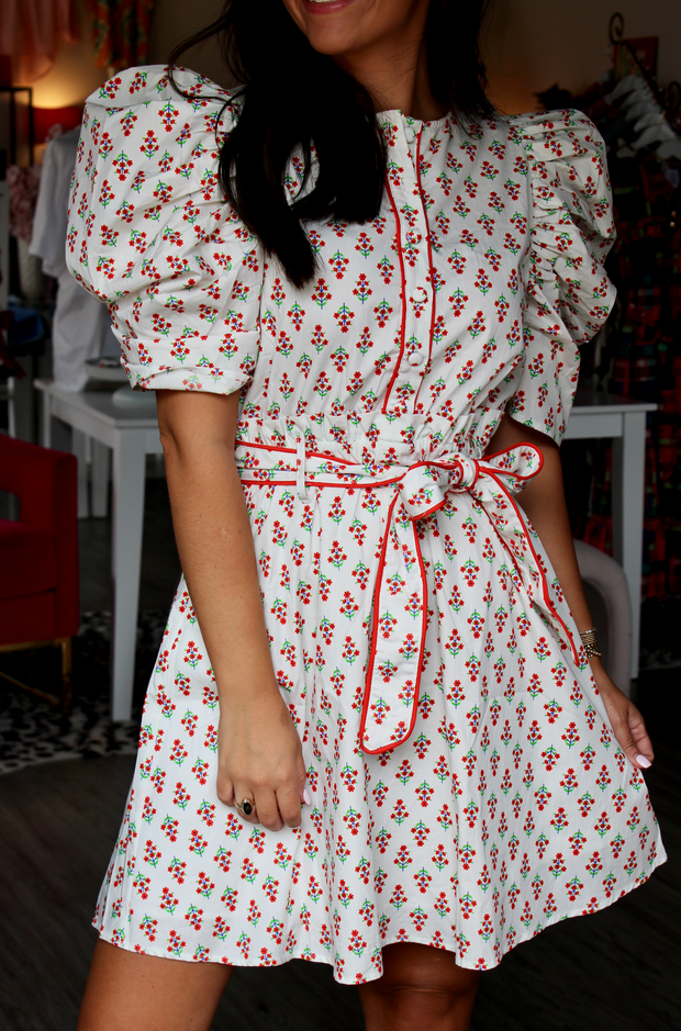 Cotswold Floral Trim Belted Dress