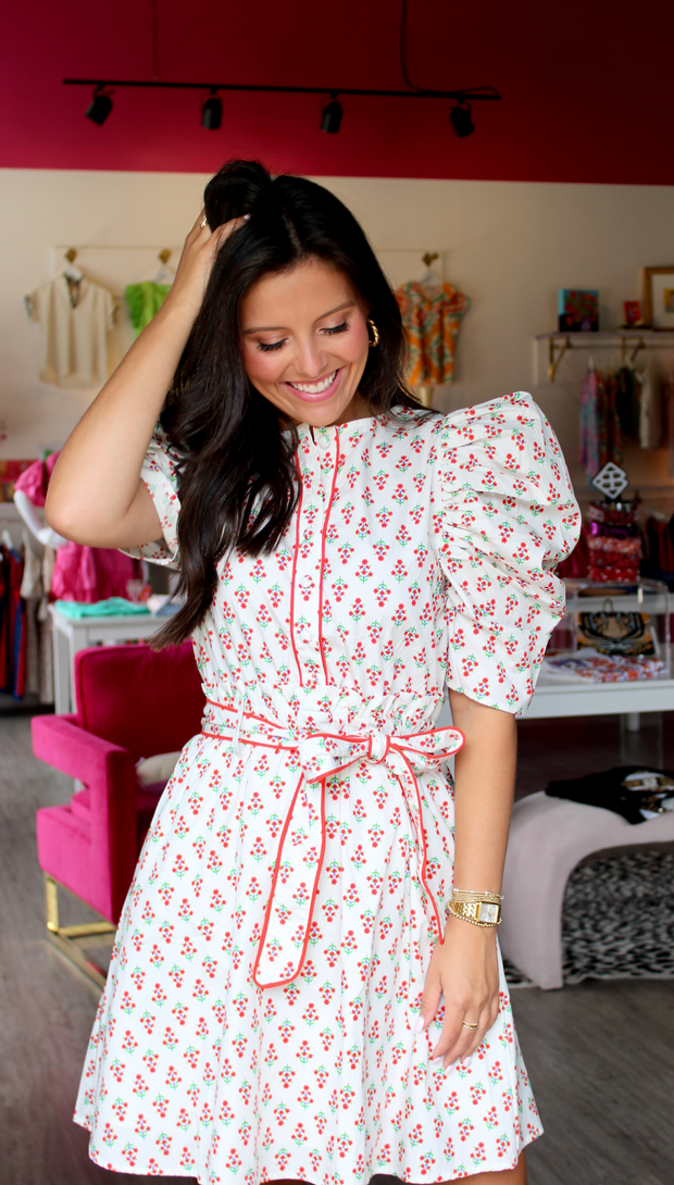 Cotswold Floral Trim Belted Dress