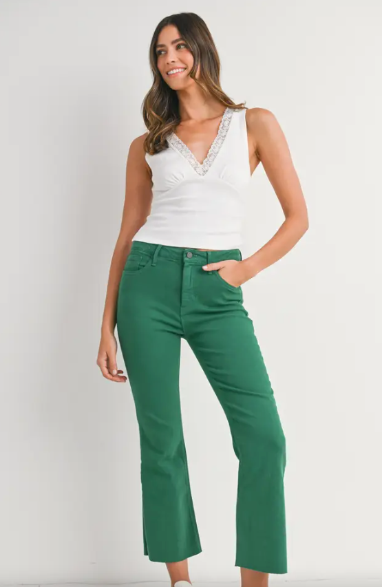 Vintage Cropped Flare | Green