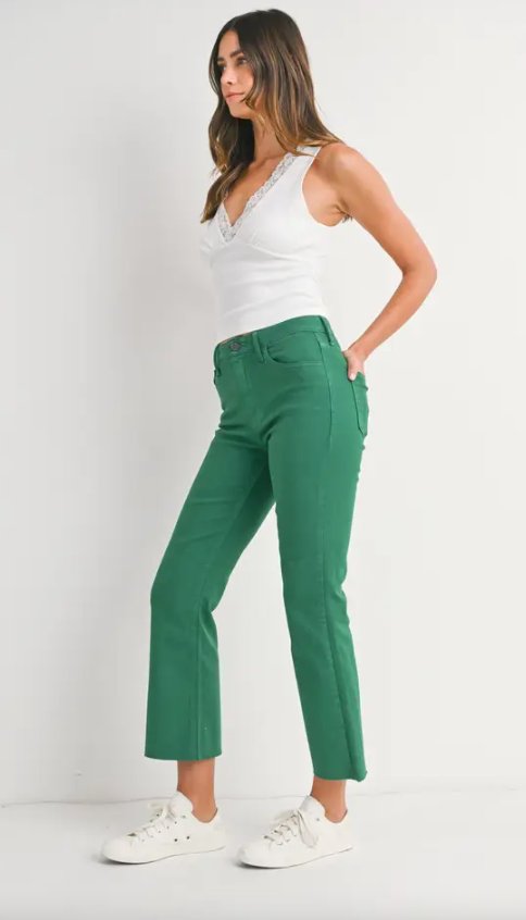 Vintage Cropped Flare | Green